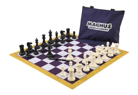 Magnus Chess Academy Signature Series Chess Set, Bag And Board Combination