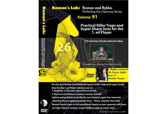 E-DVD ROMAN'S LAB - VOLUME 91 - Practical Killer Traps & Super Sharp Lines for the 1. e4 Player