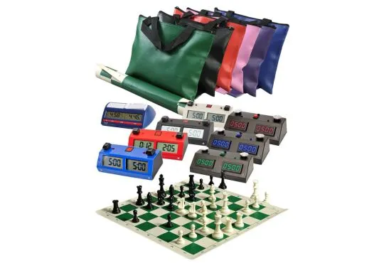 Analysis Chess Pieces and Cinch Chess Board Bag Combo