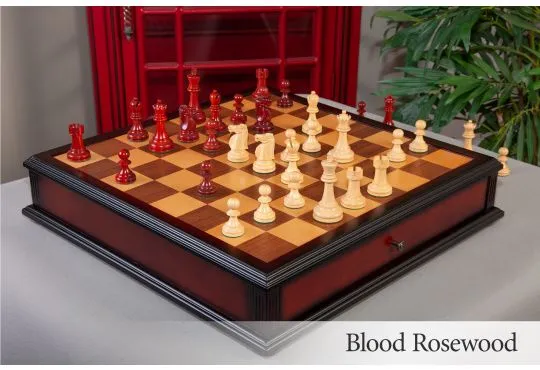 Combo of CB Red Rum Luxury Staunton Series Chess Set with