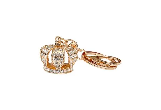 Metal King's Crown Keychain - 1" Gold