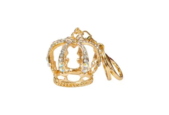 Metal King's Crown Keychain - 2" Gold