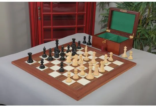 The Leicester Series Chess Set, Box, & Board Combination