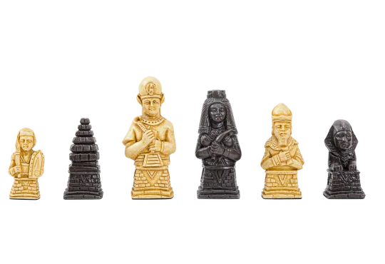 The Egyptian Series Chess Pieces - 3.7" King - Brown and Natural 
