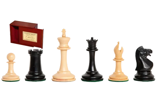 The Anderssen Dropjaw Series Library Chess Pieces - 2.875" King - Includes Free Slide-Top Box