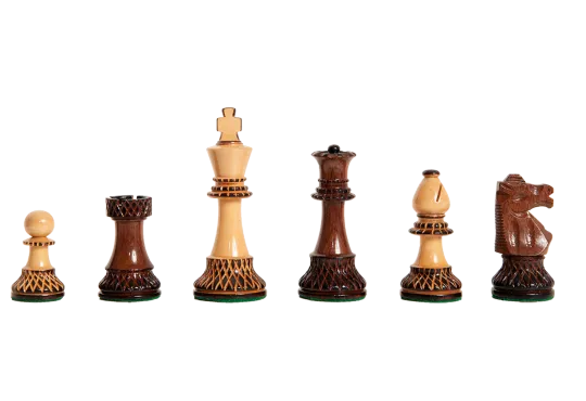 The Burnt Golden Rosewood Club Series Chess Pieces - 3.75" King