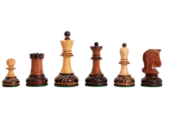 The Burnt Golden Rosewood Dubrovnik Series Chess Pieces - 3.75" King