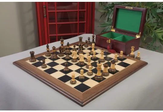 The Burnt Dubrovnik Series Chess Set, Box, & Board Combination