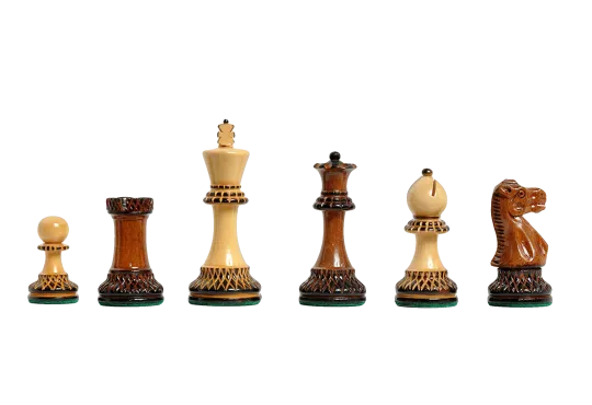 The Burnt Golden Rosewood Grandmaster Series Chess Pieces - 4.0" King