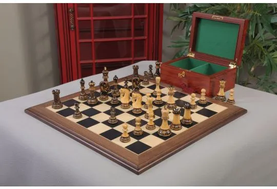 The Burnt Zagreb '59 Series Chess Set, Box, & Board Combination