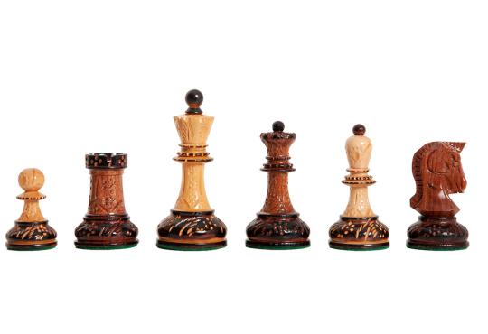 The Burnt Golden Rosewood Dubrovnik Series Chess Pieces - 3.75" King