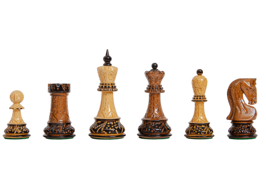 The Burnt Golden Rosewood Zagreb '59 Series Chess Pieces - 3.875" King