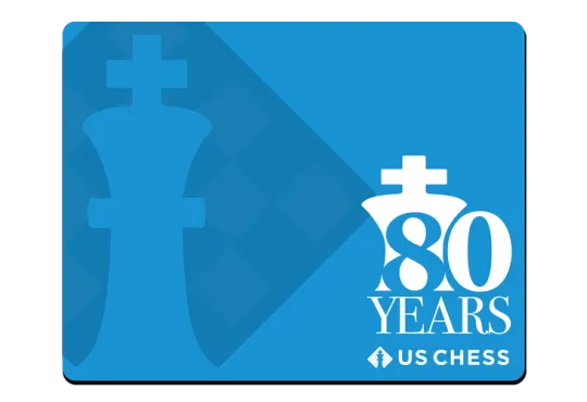 US Chess Federation 80th Anniversary - Mousepad - Blue