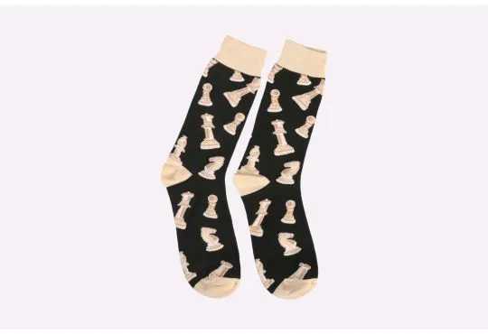 Cream Chess Socks