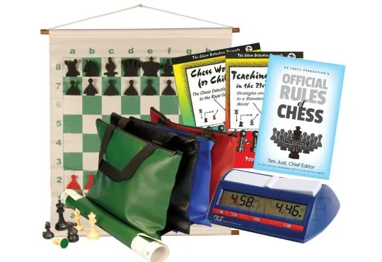 Scholastic Chess Club Starter Kit - For 20 Members - With DGT North American Chess Clocks