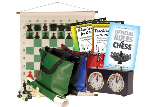 Scholastic Chess Club Starter Kit - For 20 Members - With Regulation Mechanical Clocks