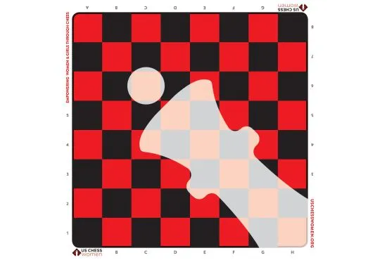 US Chess Women - Full Color Vinyl Chess Board - Red/Black