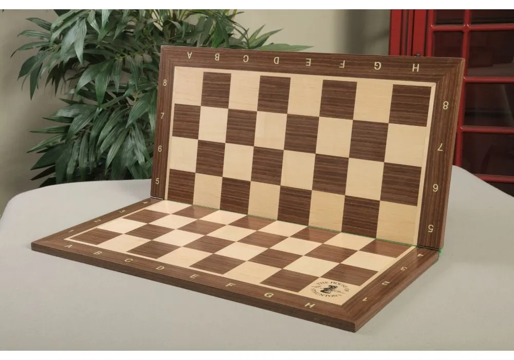 Folding Walnut and Maple Wooden Tournament Chess Board