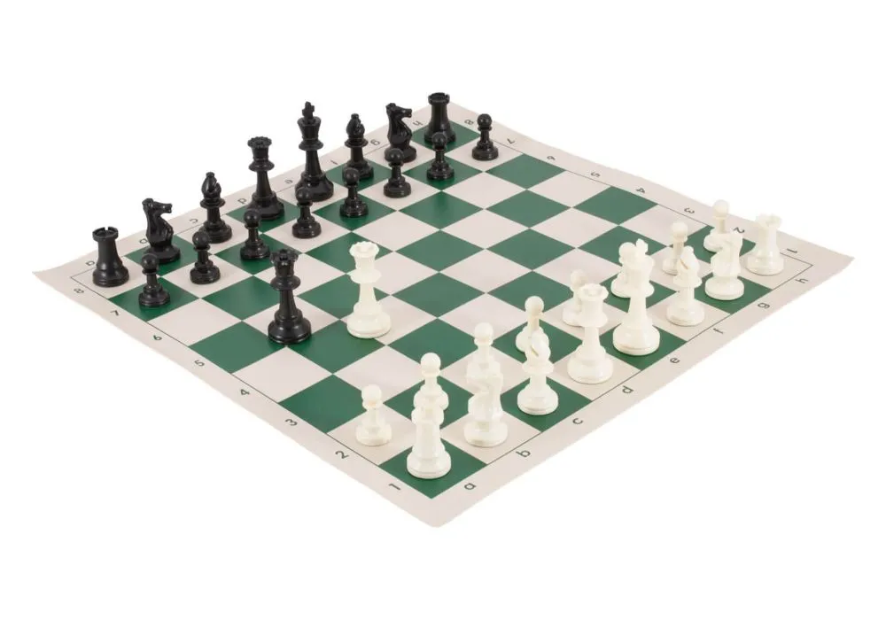 Chess Pieces 4 White Chessboard Setup Board Game (Download Now) 