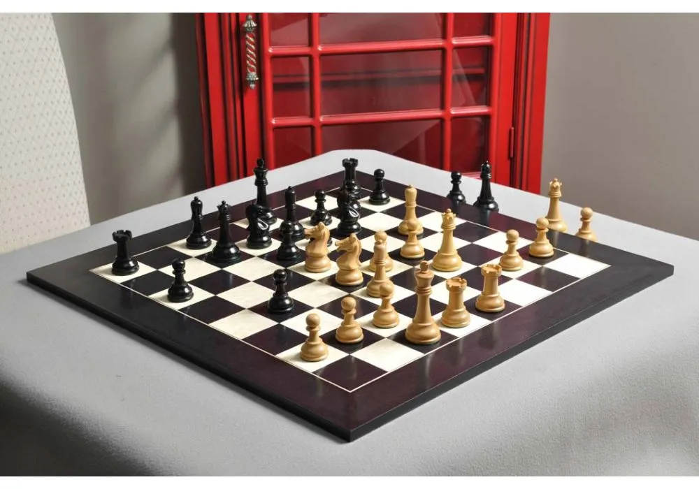 Macassar Ebony and Maple Wooden Tournament Chessboard