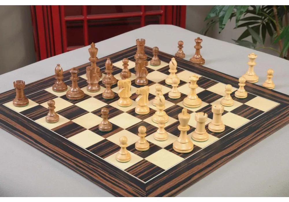 The House of Staunton The Grandmaster Chess Set, Box, and Board Combination  - Ebonized Boxwood