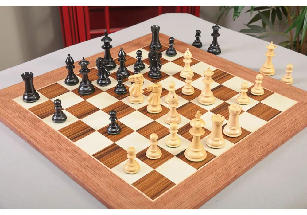 Queens Gambit Series Complete Chess Set Boxwood & Ebony 