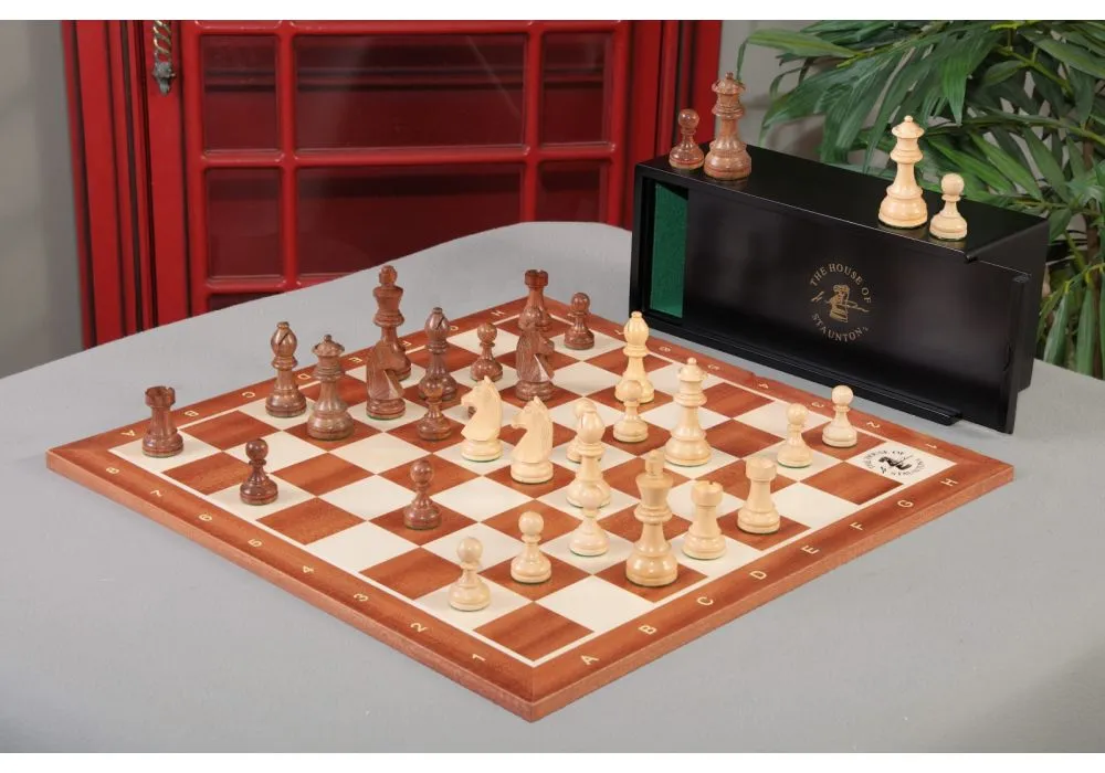 Ebony Chess Board with Rosewood Border - 2in Squares