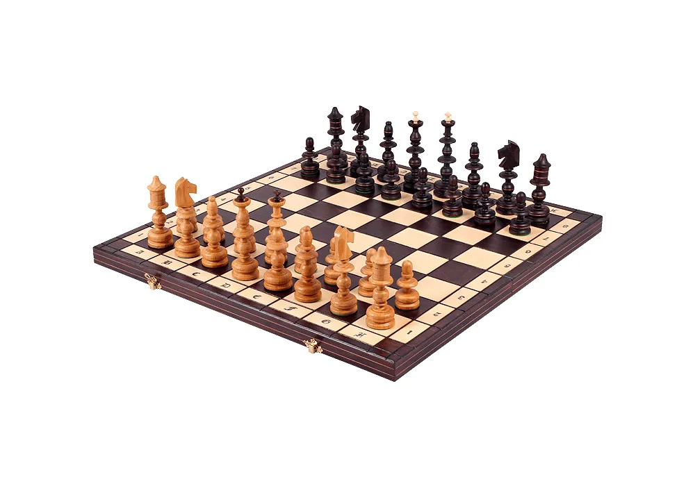 Classic Games Collection Inlaid Wood Chess Set With 3 King 