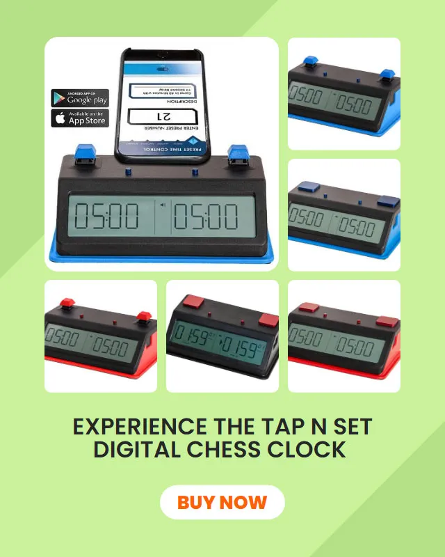 Experience The Tap N Set Digital Chess Clock - The World's First Smart Phone Programmable Chess Clock!