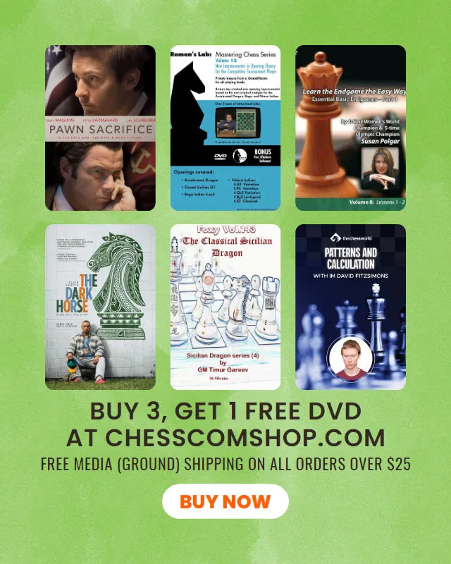 Buy 3, Get 1 Free DVD at Chesscomshop.com